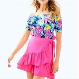 Lilly Pulitzer Nessa wrap ruffle mini skirt
